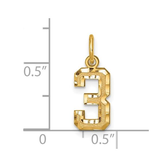 14k Yellow Gold, Varsity Collection, Small D/C Pendant Number 3 - Picture 4 of 5